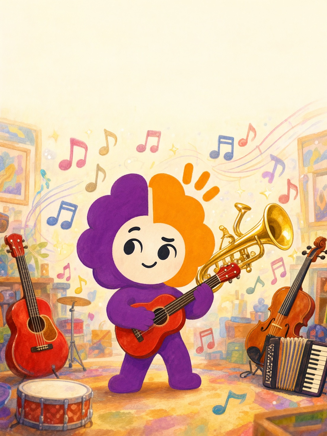 Müzik Aletleri temalı BİLSEM deneme kitapçığının kapağı