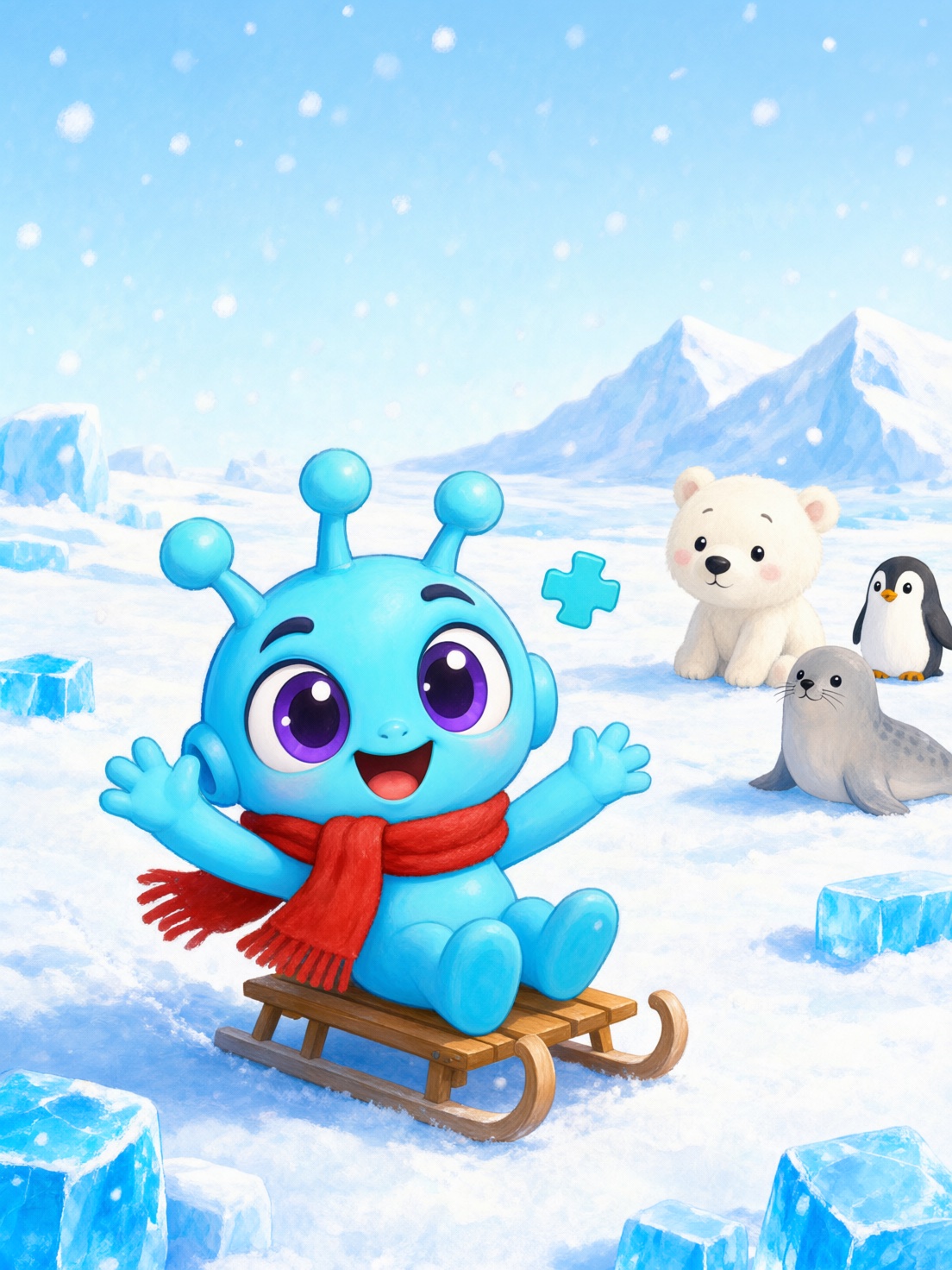 Penguen ve Kutuplar temalı BİLSEM deneme kitapçığının kapağı